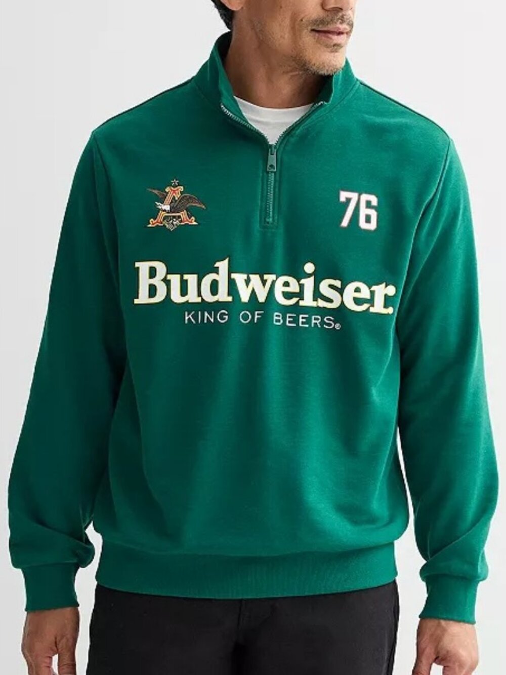 Budweiser Clydesdales Green Graphic Pullover Men's Classic Sweater SZ S